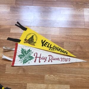Vintage Yellowknife and Hay River N.W.T. Pennant Set